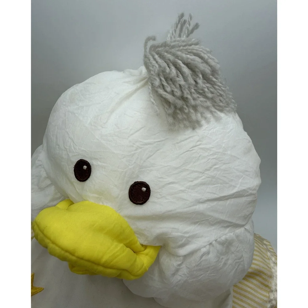 Vintage Fisher Price Puffalump Duck Yellow White Sailor Dress Plush Toy 1987